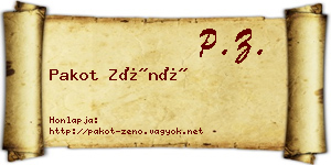 Pakot Zénó névjegykártya